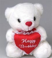 6-1/2" Plush Heartfelt 'Happy Birthday' Bears.  (pack of 6)
