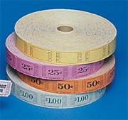 Blank Tickets - Assorted Colors (roll of 2000)