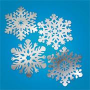 15" Silver Foil Snowflakes  (pack of 24)