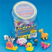 Animal Erasers (set of 25)