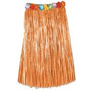 Natural Hula Skirt with Flowers