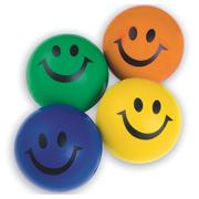 Smiley Face Squeeze Balls, Assorted Colors (pack of 24)