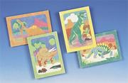 Sand Art Boards 5"x7" - Dinosaurs  (pack of 12)