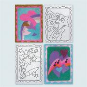 Sand Art Boards 5"x7" - Hearts & Stars  (pack of 12)
