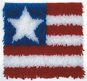 Latch Hook Kit, 12x12 - Patriotic Flag