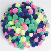 Pom Poms 2-1/2-oz. Bag - Neon Assorted Colors (pack of 150)