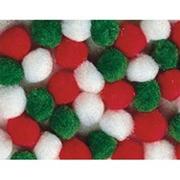 Pom Poms, 1" - Holiday Colors  (pk/50) (pack of 50)