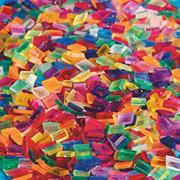 Clear Multicolored Square Plastic Tile (bag of 2084)