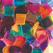 Assorted Large Plastic Mosaic Pieces, 3/4"-1" (bag of 342)