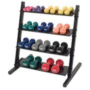 Vinyl Dumbbell Set with 4-Level Rack
