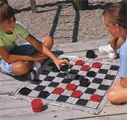 Jumbo Checkers & Backgammon Game Rug