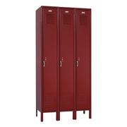 Single-Tier, 3-Wide, 12"x12"x72" Solid-Door Lockers