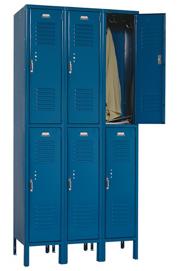 Two-Tier, 3-Wide, 12"x12"x60" Solid-Door Lockers