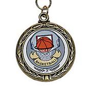 Basketball Award Medals with Neck Ribbons  (pack of 6)