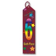 6th Place Multicolor Ribbon Pack of 25 (pack of 25)