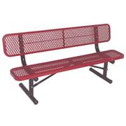 Portable Steel Park Bench with Back