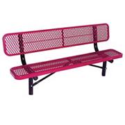 Permanent Steel Park Bench with Back