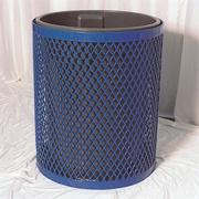 Blue Trash Receptacle with Lid and Liner
