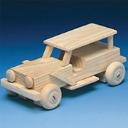 Unfinished Wood Jeep Kit, Unassembled