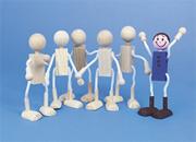 Unfinished Posable Wood Dolls (pack of 6)