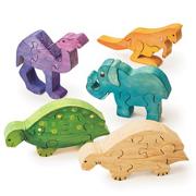 Unfinished Wooden Animal Puzzle - Safari Animals, Unassembled (pack of 12)