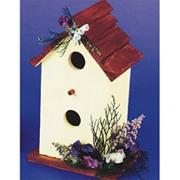 Unfinished Two Story Birdhouse With Shingles