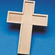 Unfinished Wooden Cross Tile Trivet