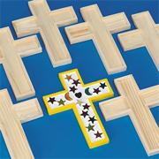 Unfinished Wooden Cross Tile Trivet (pack of 6)