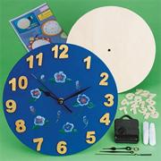 Unfinished D-I-Y Round Wood Clock Craft Kit