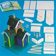 Unfinished D-I-Y Triple Roof Birdhouse Kit